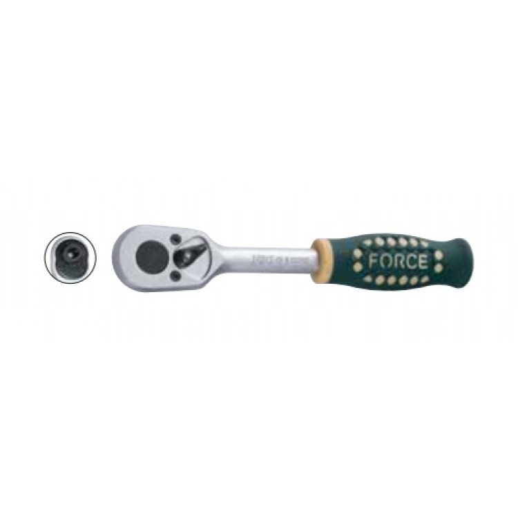 1/4 Трещотка с резиновой ручкой для бит (20 зуб.) L=130 мм Force 802202