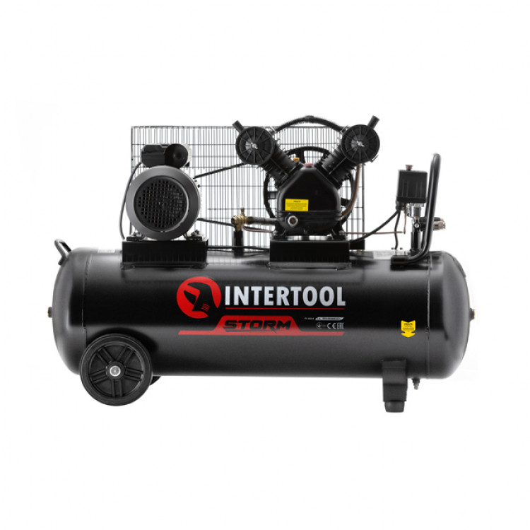 Компрессор 100л, 2 цилиндра Intertool PT-0014