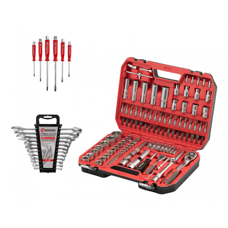 Набор инструментов 108 ед. ET-9108 + набор ключей 12 ед.  + Набор ударных отверток 6 шт.