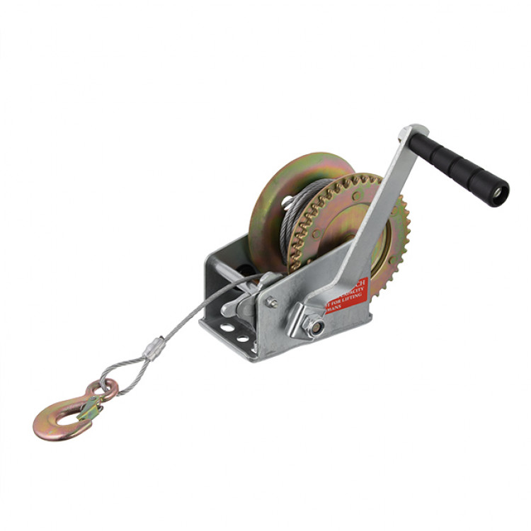 Лебідка важільна барабанна, тягове зусилля 450 кг, сталевий трос INTERTOOL GT1454
