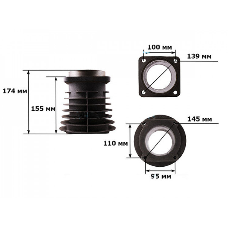 Цилиндр компрессора, D=100 mm PAtools (3802)