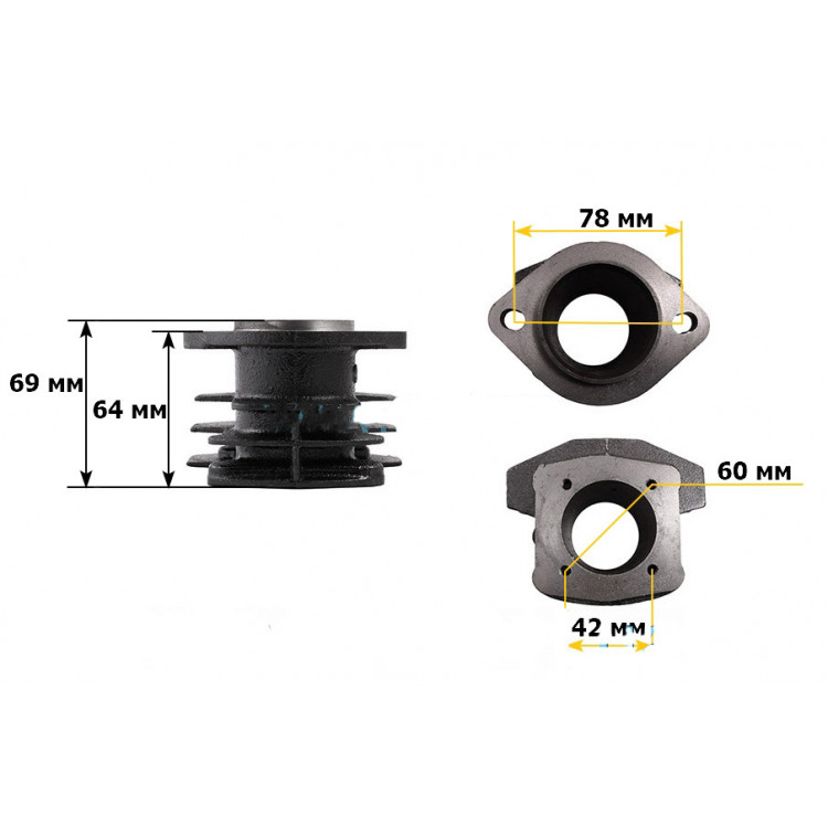 Цилиндр компрессора, D=47 mm VFL круглый низкий PAtools КомпЦил47крН (7636)